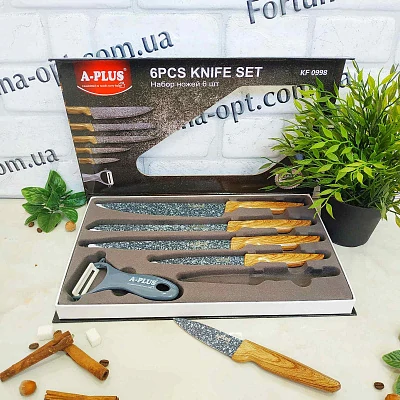 Набор ножей A-Plus - 0998 (6предметов) ✅ базовая цена $7.34 ✔ Опт ✔ Скидки ✔ Заходите! - Интернет-магазин ✅ Фортуна-опт ✅