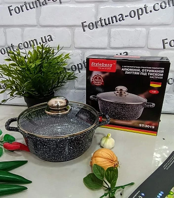 Казан 1.4л A-Plus 16см круглый мрамор 3018 ✅ базовая цена $9.66 ✔ Опт ✔ Скидки ✔ Заходите! - Интернет-магазин ✅ Фортуна-опт ✅