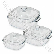 Набор стеклянных термокастрюль A-Plus - 1088 (3 шт) ✅ базовая цена $15.98 ✔ Опт ✔ Скидки ✔ Заходите! - Интернет-магазин ✅ Фортуна-опт ✅