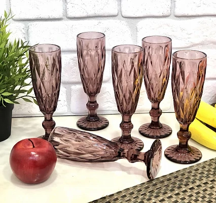 Бокал для шампанского красный 150 гр Purple Red 6 шт/наб A-Plus - 9008  ✅ базовая цена $1.82 ✔ Опт ✔ Скидки ✔ Заходите! - Интернет-магазин ✅ Фортуна-опт ✅