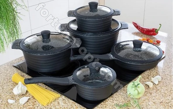 Набор кухонной посуды с мраморным покрытием Edenberg EB - 9185 ✅ базовая цена $96.95 ✔ Опт ✔ Скидки ✔ Заходите! - Интернет-магазин ✅ Фортуна-опт ✅