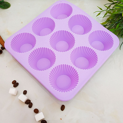 Форма силиконовая для выпечки кексов A-Plus - 1967 9 ячеек ✅ базовая цена $2.24 ✔ Опт ✔ Скидки ✔ Заходите! - Интернет-магазин ✅ Фортуна-опт ✅