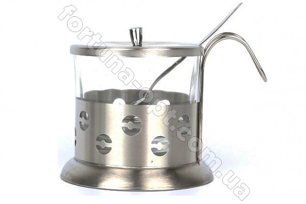 Сахарница стеклянная с ложкой Empire EM -0009 ✅ базовая цена $2.40 ✔ Опт ✔ Скидки ✔ Заходите! - Интернет-магазин ✅ Фортуна-опт ✅