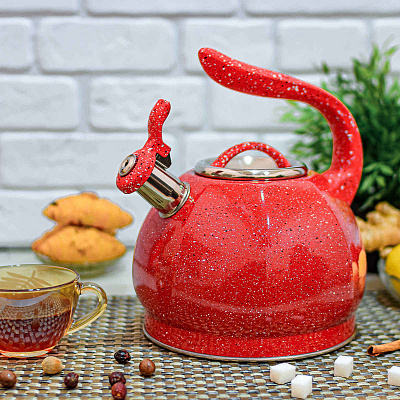 Чайник мраморный со свистком 3 л A-Plus - 1371 ✅ базовая цена $13.69 ✔ Опт ✔ Скидки ✔ Заходите! - Интернет-магазин ✅ Фортуна-опт ✅