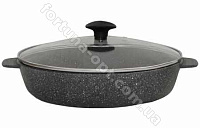 Сковорода Талко Веста 28 см со стеклянной крышкой и антипригарным покрытием темно-серый гранит (AD 41283) ✅ базовая цена 396.51 грн. ✔ Опт ✔ Скидки ✔ Заходите! - Интернет-магазин ✅ Фортуна-опт ✅