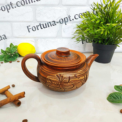 Чайник заварочный из красной глины 0,5 л - 7751 ✅ базовая цена 174.05 грн. ✔ Опт ✔ Скидки ✔ Заходите! - Интернет-магазин ✅ Фортуна-опт ✅