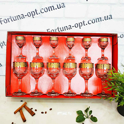  Бокал для вина + рюмка 12 пр. Мускат GE 05-163/164 ✅ базовая цена 790.34 грн. ✔ Опт ✔ Скидки ✔ Заходите! - Интернет-магазин ✅ Фортуна-опт ✅