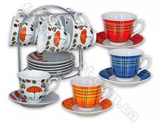 Сервиз чайный на стойке Микс Elina EL - 2141 ✅ базовая цена 202.60 грн. ✔ Опт ✔ Скидки ✔ Заходите! - Интернет-магазин ✅ Фортуна-опт ✅