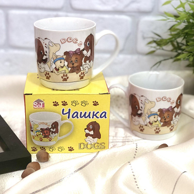 Чашка 240 мл керамическая "Игривые щенки" - 5127 ✅ базовая цена 57.27 грн. ✔ Опт ✔ Скидки ✔ Заходите! - Интернет-магазин ✅ Фортуна-опт ✅