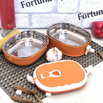 Ланч бокс  двухсекционный 2*800 мл 1517 (Эмп) ➜ фото ➜ розн цена $6.89 - Интернет-магазин ✅ Fortuna-opt.com.ua. ✅