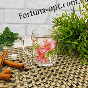 Чашка стеклянная 200 мл Цветы - 8100 ✅ базовая цена 39.60 грн. ✔ Опт ✔ Скидки ✔ Заходите! - Интернет-магазин ✅ Фортуна-опт ✅
