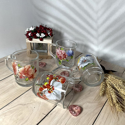 Чашка стекло 200 мл "Цветы микс" 8100-1335 ✅ базовая цена 38.08 грн. ✔ Опт ✔ Скидки ✔ Заходите! - Интернет-магазин ✅ Фортуна-опт ✅