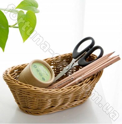 Плетенная корзинка пластик 24*19*8 см - Empire ЕМ - 9780  ✅ базовая цена $2.23 ✔ Опт ✔ Скидки ✔ Заходите! - Интернет-магазин ✅ Фортуна-опт ✅