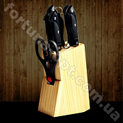 Набор ножей с черной ручкой на подставке A-Plus -1005 ✅ базовая цена $4.94 ✔ Опт ✔ Скидки ✔ Заходите! - Интернет-магазин ✅ Фортуна-опт ✅