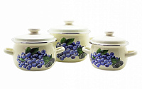 Набор эмалированных кастрюль 1,5л/2,5л/3,5л "928" Голубика молочная ✅ базовая цена 929.89 грн. ✔ Опт ✔ Скидки ✔ Заходите! - Интернет-магазин ✅ Фортуна-опт ✅