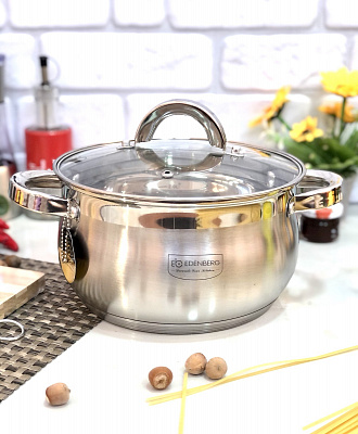 Кастрюля с 5-ти слойным дном Edenberg EB - 3726 - 5,1 л ✅ базовая цена $15.19 ✔ Опт ✔ Скидки ✔ Заходите! - Интернет-магазин ✅ Фортуна-опт ✅