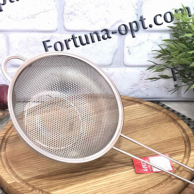 Дуршлаг- сито 19 см лазерный с ручкой 1242  ✅ базовая цена $2.64 ✔ Опт ✔ Скидки ✔ Заходите! - Интернет-магазин ✅ Фортуна-опт ✅