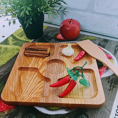 Менажница Ясень 25см квадратная 5 секций 0132 ✅ базовая цена 197.14 грн. ✔ Опт ✔ Скидки ✔ Заходите! - Интернет-магазин ✅ Фортуна-опт ✅