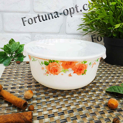 Салатник "6" стеклокерамический с крышкой микс 30054/2 ✅ базовая цена 40.75 грн. ✔ Опт ✔ Скидки ✔ Заходите! - Интернет-магазин ✅ Фортуна-опт ✅