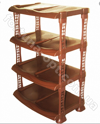 Полка для обуви 4 яруса коричневая (Люкс) -  0725 ✅ базовая цена 381.62 грн. ✔ Опт ✔ Скидки ✔ Заходите! - Интернет-магазин ✅ Фортуна-опт ✅