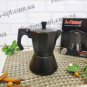 Кофеварка гейзерная черная на 6 чашек A-Plus - 2091 ✅ базовая цена $9.41 ✔ Опт ✔ Скидки ✔ Заходите! - Интернет-магазин ✅ Фортуна-опт ✅