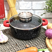 Казан - кастрюля круглая с мраморным покрытием A-Plus - 1469 - 2,4 л - 20 см ✅ базовая цена $13.64 ✔ Опт ✔ Скидки ✔ Заходите! - Интернет-магазин ✅ Фортуна-опт ✅