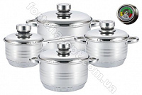 Набор посуды с нержавеющими крышками Edenberg EB - 3702➜ Опт и розница ✅ актуальная цена -Интернет магазин ✅ Фортуна ✅