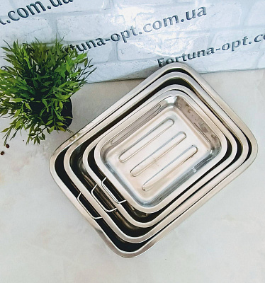 Набор противней из нержавеющей стали A-Plus - 0767 ✅ базовая цена $24.13 ✔ Опт ✔ Скидки ✔ Заходите! - Интернет-магазин ✅ Фортуна-опт ✅