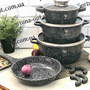 Набор кастрюль серый Top Kitchen ТК 00076 ✅ базовая цена $63.34 ✔ Опт ✔ Скидки ✔ Заходите! - Интернет-магазин ✅ Фортуна-опт ✅