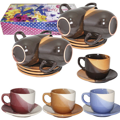 Набор чайный керамический 12 пр 240 мл Микс  - 1010 ✅ базовая цена 119.56 грн. ✔ Опт ✔ Скидки ✔ Заходите! - Интернет-магазин ✅ Фортуна-опт ✅