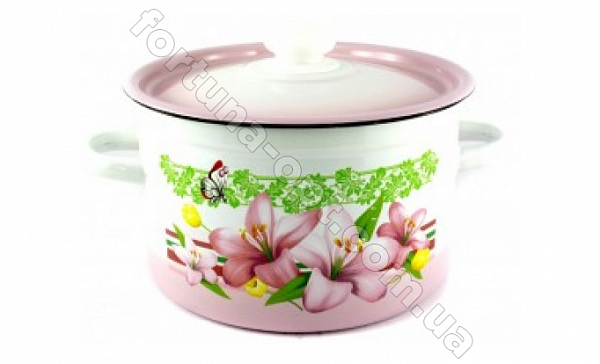 Кастрюля эмалированная 5,5 л 1617/3 Розовая лилия ✅ базовая цена 251.48 грн. ✔ Опт ✔ Скидки ✔ Заходите! - Интернет-магазин ✅ Фортуна-опт ✅
