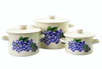 Кастрюля из эмалированной стали 5,5 л "822 Голубика молочная" ✅ базовая цена 351.29 грн. ✔ Опт ✔ Скидки ✔ Заходите! - Интернет-магазин ✅ Фортуна-опт ✅