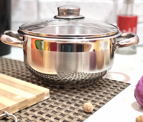 Кастрюля из нержавеющей стали Home Perfect - 2311 - 6 л ✅ базовая цена 460.23 грн. ✔ Опт ✔ Скидки ✔ Заходите! - Интернет-магазин ✅ Фортуна-опт ✅