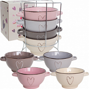 Набор 4 пиалы с ручками на стойке 054-04-09 ✅ базовая цена 520.82 грн. ✔ Опт ✔ Скидки ✔ Заходите! - Интернет-магазин ✅ Фортуна-опт ✅