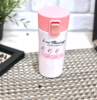 Термокружка Фламинго 380 мл Pink Stenson - 83446 ➜ фото ➜ розн цена $6 - Интернет-магазин ✅ Fortuna-opt.com.ua. ✅