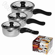 Набор ковшиков 3 шт с крышками A-Plus - 0776 ✅ базовая цена $7.93 ✔ Опт ✔ Скидки ✔ Заходите! - Интернет-магазин ✅ Фортуна-опт ✅