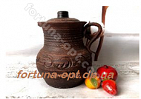 Кувшин с крышкой резной 1,5л (красная глина) ✅ базовая цена 78 грн. ✔ Опт ✔ Скидки ✔ Заходите! - Интернет-магазин ✅ Фортуна-опт ✅