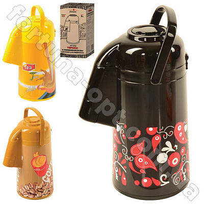 Термос стеклянный c помпой Stenson - 0759 - 3 л ➜ фото ➜ розн цена $16.35 - Интернет-магазин ✅ Fortuna-opt.com.ua. ✅ 