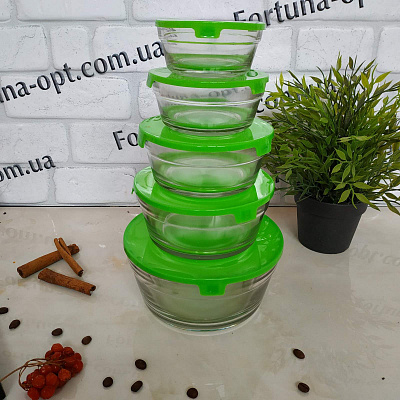 Набор судков стекло A - Plus - 0122 - 5 шт ✅ базовая цена $5.29 ✔ Опт ✔ Скидки ✔ Заходите! - Интернет-магазин ✅Фортуна-опт ✅