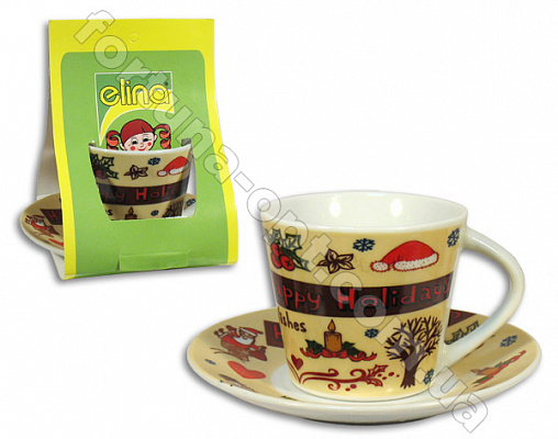 Набор кофейный 2 предмета Elina EL - 5024 ✅ базовая цена 13.50 грн. ✔ Опт ✔ Скидки ✔ Заходите! - Интернет-магазин ✅ Фортуна-опт ✅