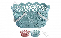 Корзина-переноска ажурная с ручками 30*18,5*16,5 см - Stenson - 84728 ✅ базовая цена $1.69 ✔ Опт ✔ Скидки ✔ Заходите! - Интернет-магазин ✅ Фортуна-опт ✅