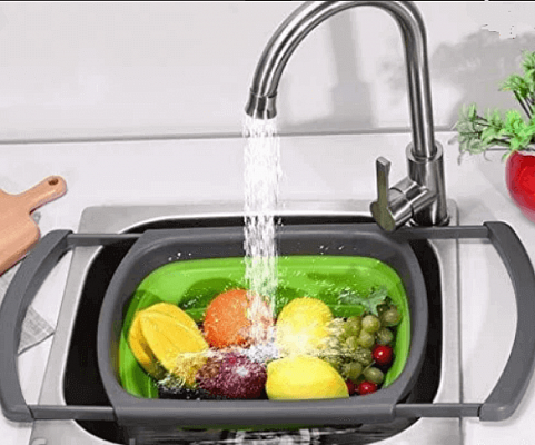 Дуршлаг силиконовый раскладной 38*27 см A-Plus - 1979 ✅ базовая цена $4.14 ✔ Опт ✔ Скидки ✔ Заходите! - Интернет-магазин ✅ Фортуна-опт ✅