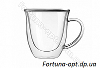 Чашка стеклянная с двойными стенками 350 мл 6752 ✅ базовая цена 108.30 грн. ✔ Опт ✔ Скидки ✔ Заходите! - Интернет-магазин ✅ Фортуна-опт ✅
