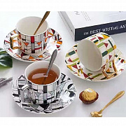 Чашка с блюдцем и ложкой 220 мл "Picasso" 00936 ✅ базовая цена $8.99 ✔ Опт ✔ Скидки ✔ Заходите! - Интернет-магазин ✅ Фортуна-опт ✅