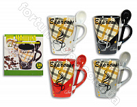 Чашка 370 мл с ложкой керамика Кофе Elina EL - 3162 ✅ базовая цена 35.20 грн. ✔ Опт ✔ Скидки ✔ Заходите! - Интернет-магазин ✅ Фортуна-опт ✅