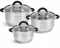Набор нержавеющих кастрюль 3 шт. Edenberg EB - 2411➜ Опт и розница ✅ актуальная цена -Интернет магазин ✅ Фортуна ✅