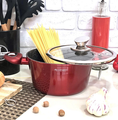 Кастрюля Edenberg Burgundy Metallic Line EB - 7409 - 3,2л ✅ базовая цена $21.10 ✔ Опт ✔ Скидки ✔ Заходите! - Интернет-магазин ✅ Фортуна-опт ✅