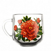 Чашка стекло 300 мл Грамине цветы 8127 ✅ базовая цена 27.14 грн. ✔ Опт ✔ Скидки ✔ Заходите! - Интернет-магазин ✅ Фортуна-опт ✅
