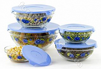 Судочки стекло с крышкой Frico FRU - 431 - 5 пр ✅ базовая цена $4.53 ✔ Опт ✔ Скидки ✔ Заходите! - Интернет-магазин ✅Фортуна-опт ✅