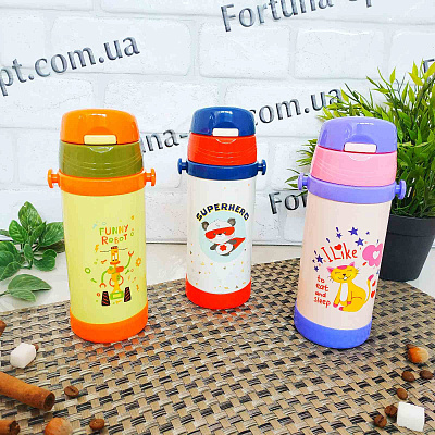 Термос детский из нержавеющей стали с трубочкой A-Plus 1778 - 350 мл ➜ фото ➜ розн цена $5.01 - Интернет-магазин ✅ Fortuna-opt.com.ua. ✅